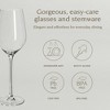 over&back Set of 4 13oz Traditional Classic Stem Mouth-Blown Glasses Clear: Dishwasher-Safe, Lead-Free - 3 of 4