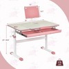 Costway Height-Adjustable Kids Desk Children Study Table with Tilt Desktop & Book Stand Blue/Pink - image 3 of 4