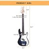 Glarry Electric Bass Guitar Full Size 4 String Rosewood Basswood Fire Style Exquisite Burning Bass ,Dark Blue - 3 of 4