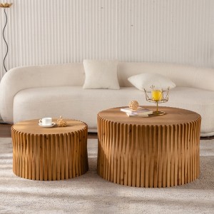 KIGFTSOD Vintage Fashion Style Cylindrical Nesting Coffee Table Set for Living Room, Office and Dining Room - 1 of 4