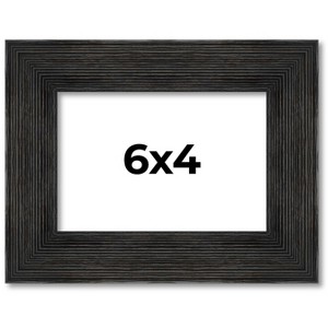 PosterPalooza | 6x4 Wide Barnwood Picture Frame, UV Acrylic, 6 Finishes - Grey, Brown, White, and Black - 1 of 4