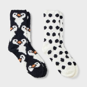 Women's 2pk Cozy Crew Socks - 4-10 - 1 of 3