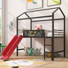 NicBex Twin Size Loft Bed with Roof Design,Metal Loft Bed Frame with Slide and Writing Board,Bed Frame for Kids,Box Spring Not Required - 2 of 4