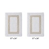 Hotel 2 PC Bath Rug 100% Premium Cotton Tufted Weave Two Tone Reversible Bathroom Rug, Super Soft Absorbent, Machine Washable Bath Mat - 2 of 4