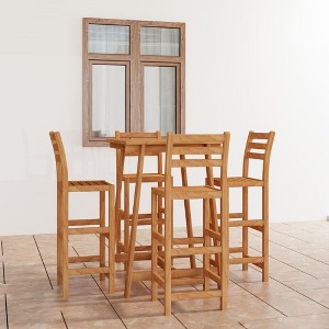Outdoor Bar Set Natural Acacia Solid Acacia wood Medium Strong vidaXL - 1 of 4