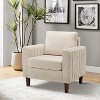 Deionides Tufted Wooden Upholstered  Comfy Club Chair for Bedroom and Living Room with Wood Legs | ARTFUL LIVING DESIGN - 2 of 4