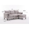 TiramisuBest Convertible Grayish Sectional Sofa, L-Shaped 3-Seater Couch with Storage Footstool for Living Room & Bedroom - 3 of 4