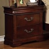 ORRD Traditional Cherry Wood Nightstand, 2-Drawer Solid Wood Bedside Table with Hidden Top Drawer & Carved Accents, Classic Bedroom Table - 2 of 4