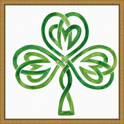 Amanti Art Gilded Shamrock III by Victoria Borges Canvas Wall Art Print Framed 16 x 16-in.