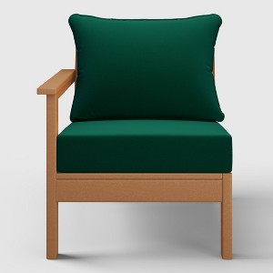 WestinTrends  Avalon Outdoor Patio HDPE Left Arm Facing Sectional Corner Club Chair with Patio Cushions - 1 of 4