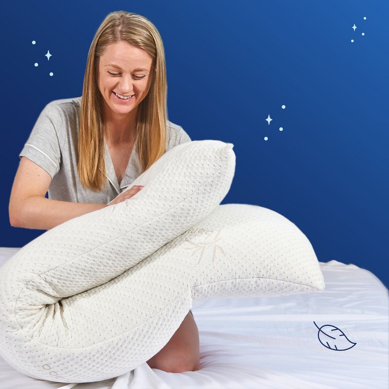Snuggle-Pedic Full Body Pillow with Shredded Memory Foam, Fits 20x54 Pillowcase, 4 of 7