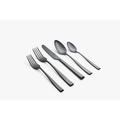 20pc Samira Black Satin Flatware Set - Cambridge Silversmiths