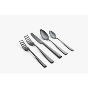 Cambridge Silversmiths 20pc Samira Black Satin Flatware Set - 1 of 3