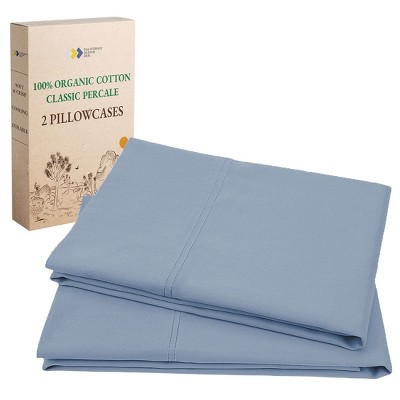 100% Organic Cotton Pillowcase Set, Percale- California Design Den