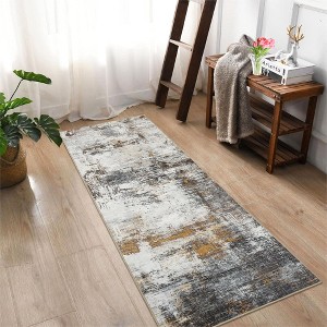 Modern Abstract Rug Washable Rugs Non Slip Stain Resistant Modern Abstract Throw Carpet - 1 of 4