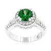 Slickblue Women's Emerald Halo 4.2 Ct. Engagement Ring, Green CZ, Rhodium Plated, 4mm Width, Size 5-10 - 2 of 4