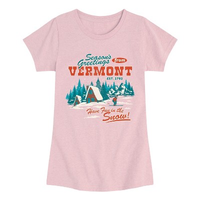 v6 Tシャツ　greeting Girls' - Instant Message - Season's Greetings From Vermont Fitted