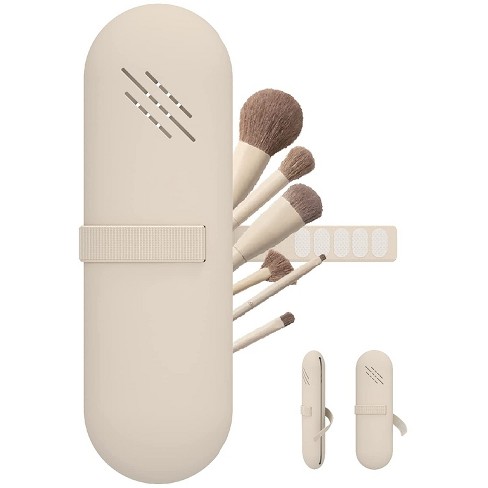 NEW Silicone Makeup Brush Holder Waterproof Travel Case Strong Magnetic  Beige