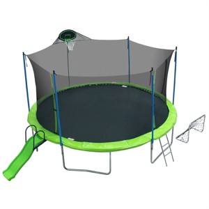 ELJGET 12/14 ft Trampoline with Slide & Swings, Recreational Trampoline with Basketball Hoop & Ladder, Outdoor Backyard Trampoline for Kids & Adults - 1 of 4