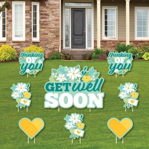 Big Dot of Happiness Get Well Soon - Yard Sign and Outdoor Lawn Decorations - Thinking of You Yard Signs - Set of 8 - 1 of 4
