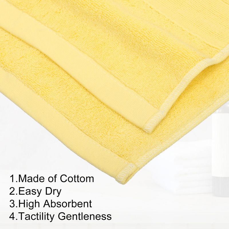 Unique Bargains Soft Absorbent Cotton Bath Towel for Bathroom kitchen Shower Towel Classic Design 3 Pcs, 3 of 7