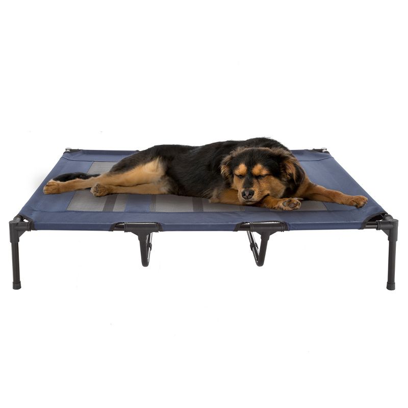 Elevated Dog Bed - 48x35.5-Inch Portable Pet Bed with Non-Slip Feet - Indoor/Outdoor Dog Cot or Puppy Bed for Pets up to 110lbs by PETMAKER (Blue), 1 of 9