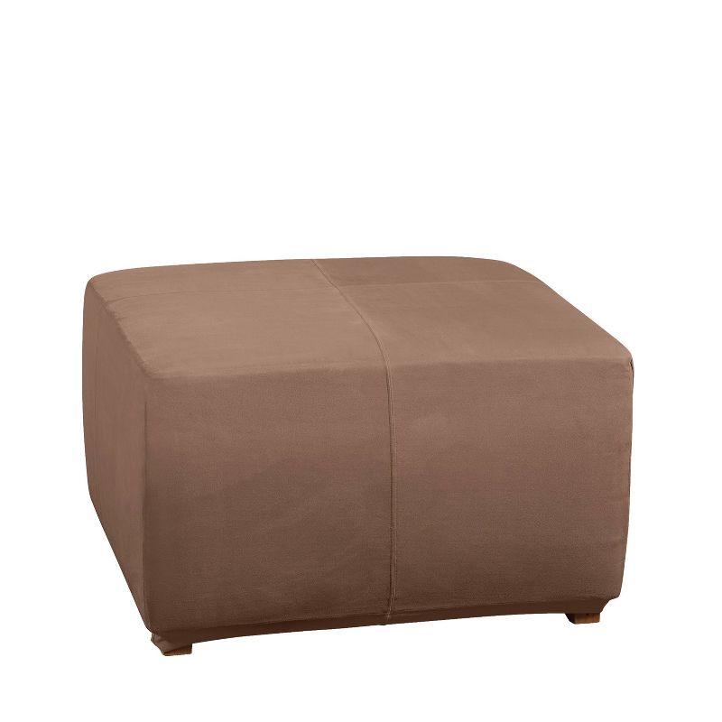 Ultimate Stretch Suede Ottoman Slipcover Luggage - Sure Fit, 2 of 3