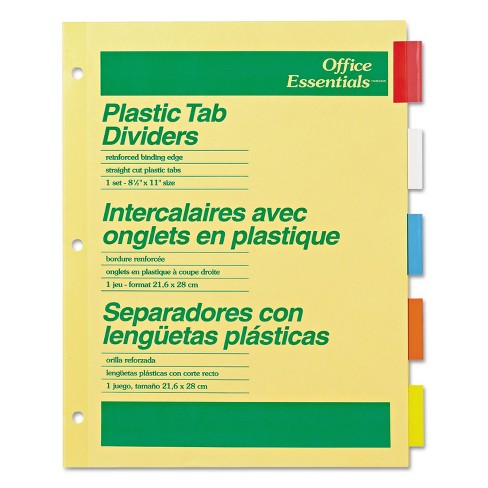 Avery Plastic Insertable Dividers 5-tab Letter 11465 : Target
