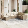 vidaXL 8 Piece Patio Sofa Set with Cushions Beige and Cream Poly Rattan - Without Storage - 2 of 4
