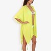Anna-Kaci Swim Women's Sheer Duster Style Cover-Up With Open Front And Tassel Details- One Size Fits Most, Green - 3 of 4