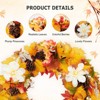 Fall Wreath for Front Door, Fall Thanksgiving Decor Indoor Outdoor, Harvest Decorations for Home Office Party Window Fireplace Decoration - 2 of 4