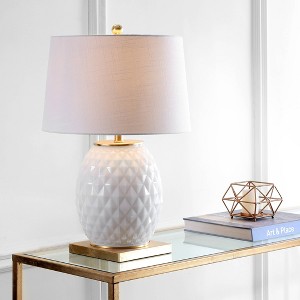 25.5" Glass/Metal Diamond Table Lamp (Includes Energy Efficient Light Bulb) - JONATHAN Y - 1 of 4