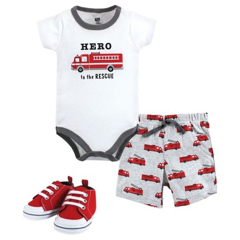 Firefighter onesie store for baby boy