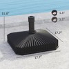 Square Patio Umbrella Base Holder, Heavy Duty Outdoor Umbrella Stand Base, Filled Up to 42lbs with Stand or 33lbs with Water for Garden, Poolside - 3 of 4