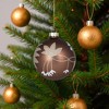Northlight Glittered Flower Vine Glass Christmas Ball Ornaments - 3" (75mm) - Bronze - 4ct - 3 of 4