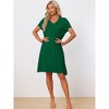cheibear Women's Soft V-Neck Summer Pajama Lounge Dress with Pockets Nightgowns - 4 of 4