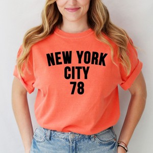 Simply Sage Market New York City Arched 78 Puff Print Garment Dyed Tee - 1 of 4
