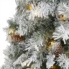 3ft. Flocked Pine Artificial Christmas Tree with Pinecones & 50 Clear LED Lights – Petite Holiday X-Mas Accent Tree - 3 of 4
