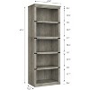 coucheta 3/5 Tier Farmhouse Bookcase, Tall Wooden Open Shelf Bookshelf with Sturdy Storage Open Display shelves, for Living Room, Bedroom, Office - 2 of 4