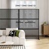 SpassWay 72"H 47"W Outdoor Metal Garden Trellis Privacy Screen Lattice Panel Indoor Room Divider - 2 of 4
