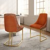 CLIHOME Set of 2 Modern High Back Dining Chair with Metal Legs in Red - 3 of 4