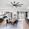 Airsurfer 72" Black Windmill Ceiling Fan with Color-Changing LED Light & Remote, 8 ABS Blades for Large Rooms, DC Motor, 7''&12'' Downdods - 3 of 4