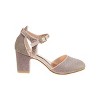 Badgley Mischka Toddler Girls Heel Dress Shoes with Bow Elegant Girls' Pumps, Low Heels, Flower Party, Wedding, Princess - 3 of 4