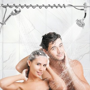 Dual Shower Head System – Tandem Shower with Handheld Filter & 7 Spray Settings for Couples (1-Piece, High Pressure) - 1 of 4