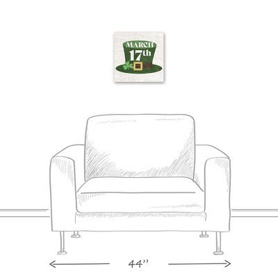 March 17th Green Top Hat Canvas Wall Art