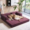 JOYRACER 81.6" King Size Convertible Sleeper Sofa Bed with 2 Pillows, Folding Mattress Couch, Removable Washable Floor Sofa for Small Spaces - 4 of 4