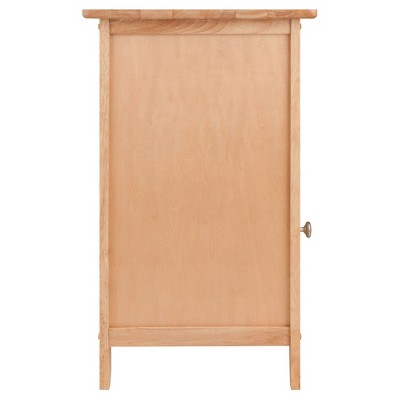 Transitional Beechwood Rectangular Nightstand with Drawer and Cabinet