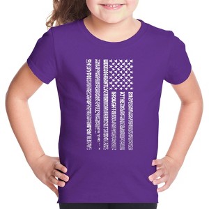 LA Pop Art Girl's Word Art T-shirt - National Anthem Flag - 1 of 4