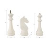 Decorative Chess Figurines Set Polyresin Sculptural Design Home Office Living Room Display Set of 3 - 16", 14", 13" White - 4 of 4