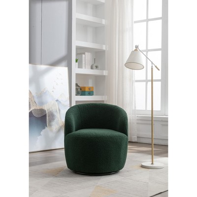 Fannie 25.20'' Wide Boucle Upholstered 360° Swivel Barrel Chair-The Pop Maison